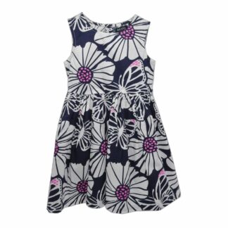 BLUE SEVEN Mädchen Sommerkleid Blumen Schmetterlinge in Dunkelblau/Rosa – jetzt kaufen bei Lifetex-Heimtextilien.de