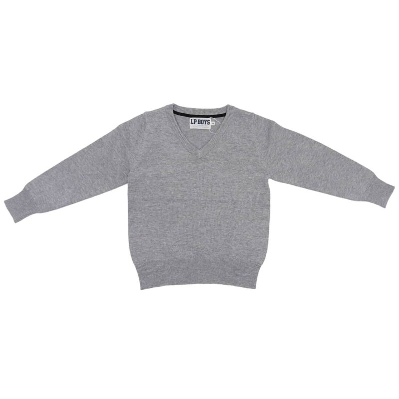 LITTLE PIECES Jungen Pullover mit V-Ausschnitt in Grau – Detailbild 1 – jetzt kaufen bei Lifetex-Heimtextilien.de