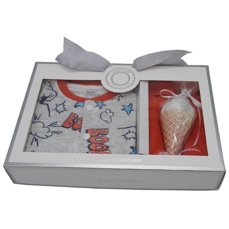 BABY CORNER 3-teiliges Baby-Jungen Geschenkset "Super Boy" – Detailbild 1 – jetzt kaufen bei Lifetex-Heimtextilien.de