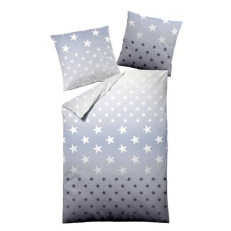 DORMISETTE Edelbiber Bettwäsche Sterne, Deckenbezug mit Kissenbezug, 9404-50 Blau – jetzt kaufen bei Lifetex-Heimtextilien.de