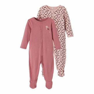 NAME IT 2er Pack Baby-Mädchen Schlafanzug Marienkäfer Schlafstrampler Druckknöpfe in Altrosa – jetzt kaufen bei Teppich-kaufen-XXL.de