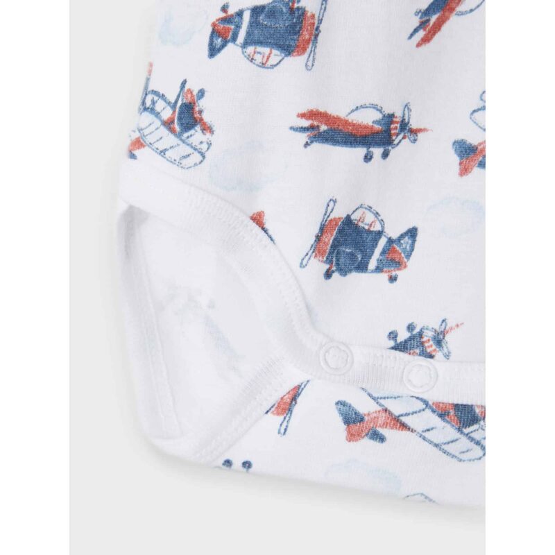 NAME IT 3er Pack Baby-Jungen Langarm Bodies Flugzeuge in Weiß/Dunkelblau – Detailbild 7 – jetzt kaufen bei Lifetex-Heimtextilien.de