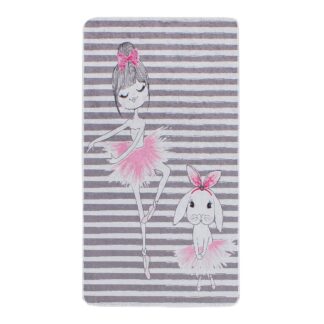 Kinderteppich Brücke Ballerina und Hase Streifen | ca. 80 x 150 cm – jetzt kaufen bei Lifetex-Heimtextilien.de