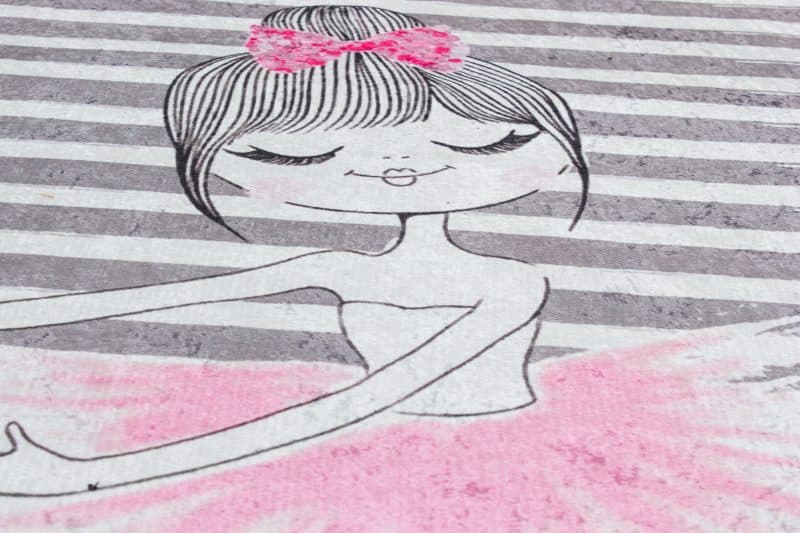 Kinderteppich Ballerina und Hase Streifen | ca. 120 x 180 cm – Detailbild 4 – jetzt kaufen bei Lifetex-Heimtextilien.de
