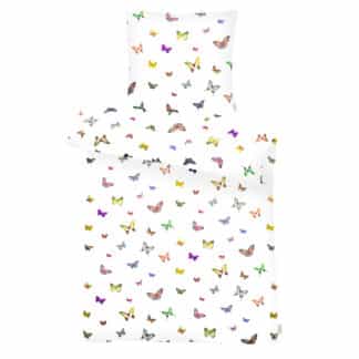 Apelt Bettwäsche-Garnitur Lucky GOTS Schmetterlinge 135x200 + 80x80 cm Weiß – jetzt kaufen bei Tekal - Textile Lebensqualität